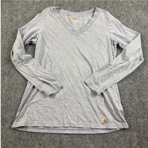 CARHARTT Women’s Purple V-Neck Long Sleeve Short size: Large (12-14)